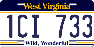 WV license plate 1CI733