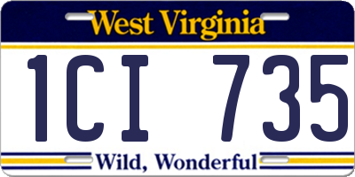 WV license plate 1CI735