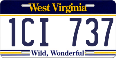 WV license plate 1CI737