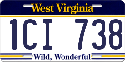 WV license plate 1CI738