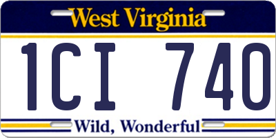 WV license plate 1CI740
