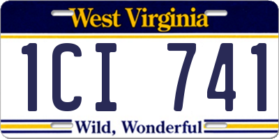 WV license plate 1CI741