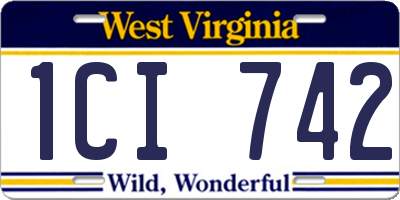 WV license plate 1CI742