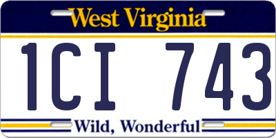 WV license plate 1CI743