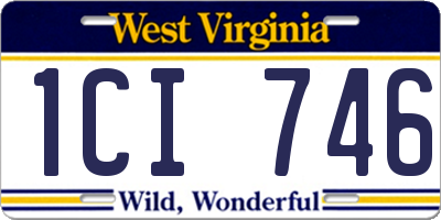 WV license plate 1CI746