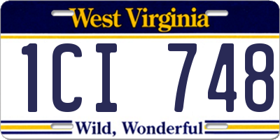 WV license plate 1CI748