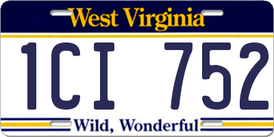 WV license plate 1CI752