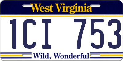 WV license plate 1CI753