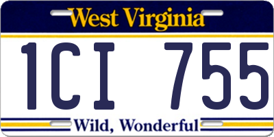 WV license plate 1CI755
