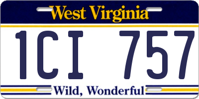 WV license plate 1CI757