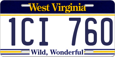 WV license plate 1CI760