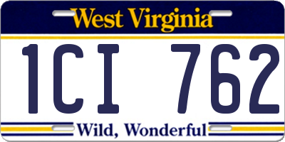 WV license plate 1CI762