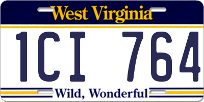 WV license plate 1CI764