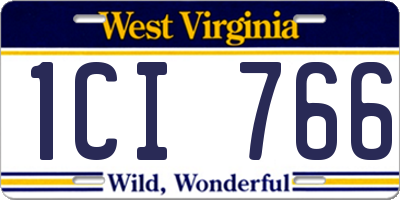 WV license plate 1CI766