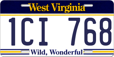 WV license plate 1CI768