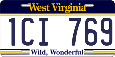 WV license plate 1CI769