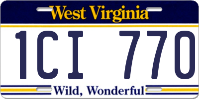 WV license plate 1CI770