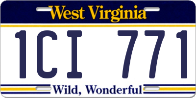 WV license plate 1CI771
