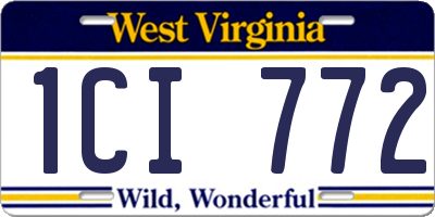 WV license plate 1CI772