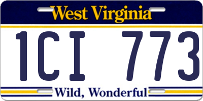 WV license plate 1CI773