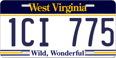 WV license plate 1CI775