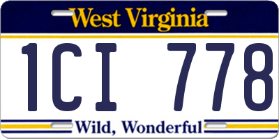 WV license plate 1CI778