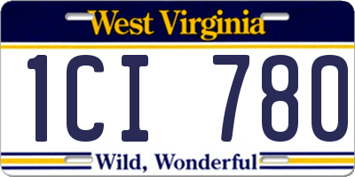 WV license plate 1CI780