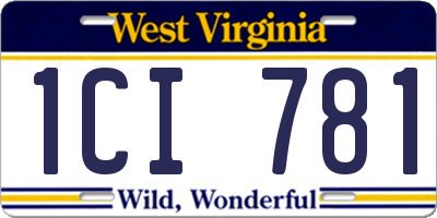 WV license plate 1CI781