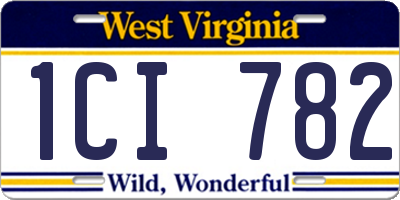 WV license plate 1CI782
