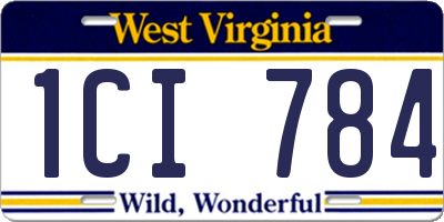 WV license plate 1CI784