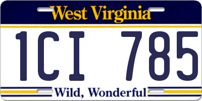WV license plate 1CI785