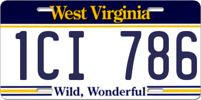 WV license plate 1CI786