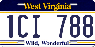 WV license plate 1CI788