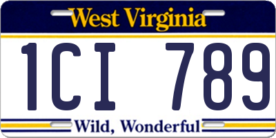 WV license plate 1CI789