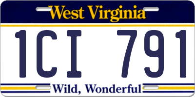WV license plate 1CI791