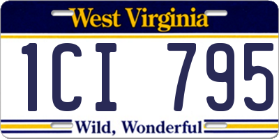 WV license plate 1CI795