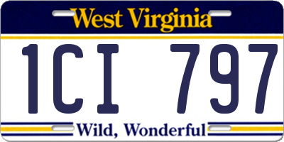 WV license plate 1CI797