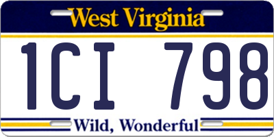 WV license plate 1CI798