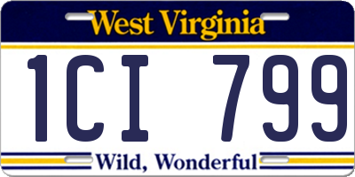WV license plate 1CI799