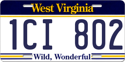 WV license plate 1CI802