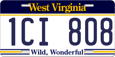 WV license plate 1CI808