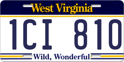 WV license plate 1CI810