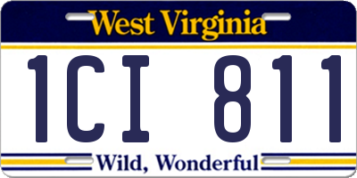 WV license plate 1CI811