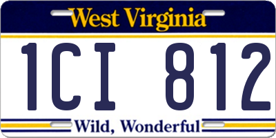 WV license plate 1CI812