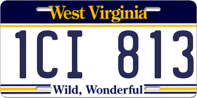 WV license plate 1CI813