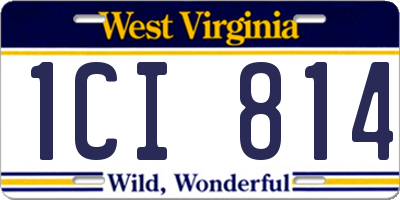 WV license plate 1CI814