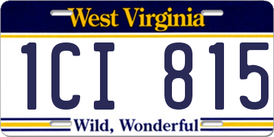 WV license plate 1CI815