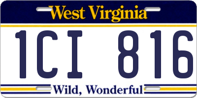 WV license plate 1CI816