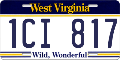 WV license plate 1CI817