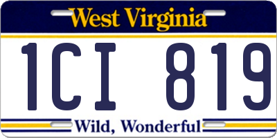 WV license plate 1CI819